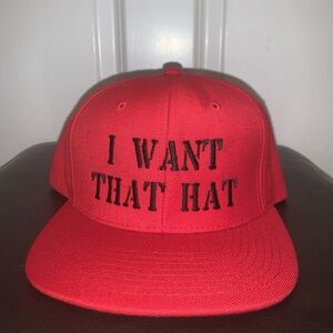 Red Baseball Cap with Black Embroidery